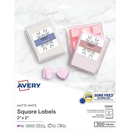 AVERY Label, Square, Trublk, We, 300 300PK AVE22806